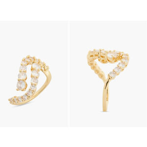 Nordstrom Curved Cubic Zirconia Ring in‎ Gold Size 7 NWT